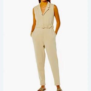 Terea Sleeveless Beige Jumpsuit Size Small